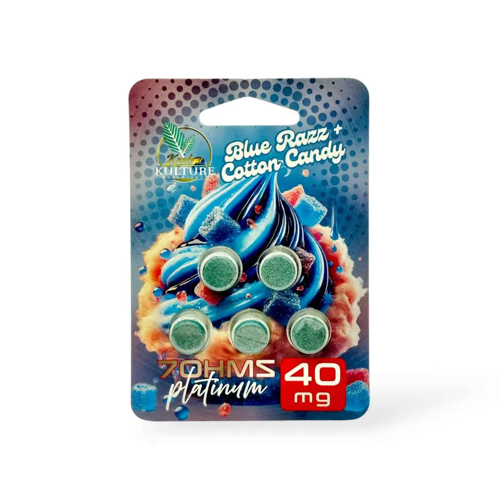Kratom-Kulture-7-OH-Platinum-Tablets-Blue-Razz-+-Cotton-Candy-40mg.webp
