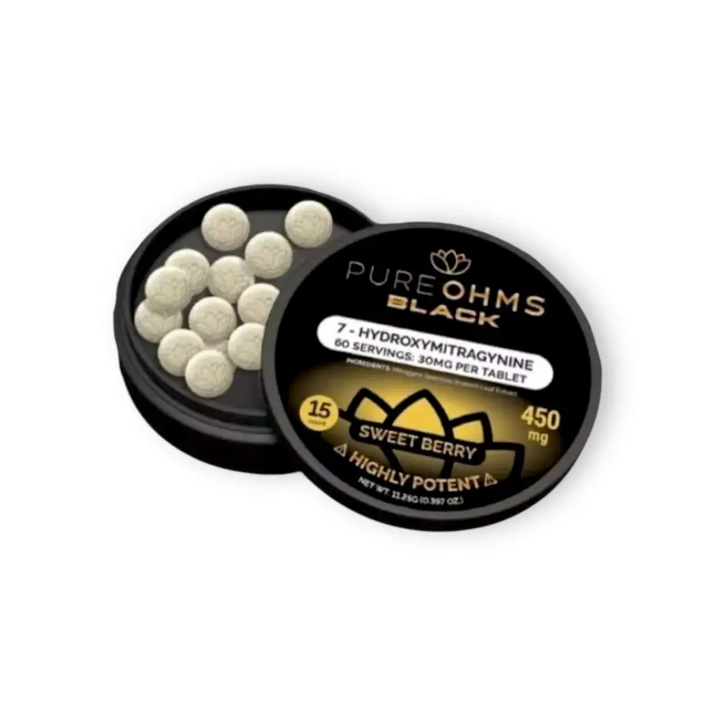 Pure Ohms Black 7-Hydroxymitragynine Tablet Sweet Berry 30mg.webp