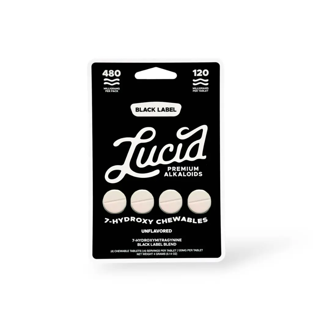 Lucid Black Label 7 Hydroxy Chewable Tablets Unflavored 120mg.webp