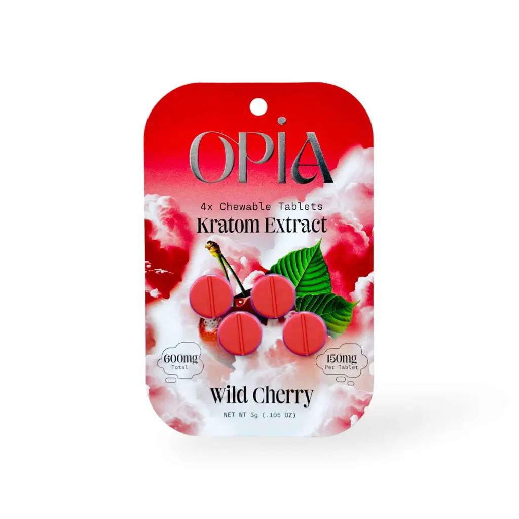 Opia Kratom Extract Chewable Tablets Wild Cherry 150mg.webp