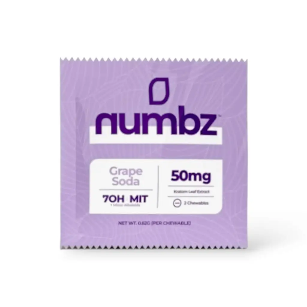 numbz 7-OH + Minor Alkaloids Chewable Tablets Grape Soda 50mg-1ct.webp