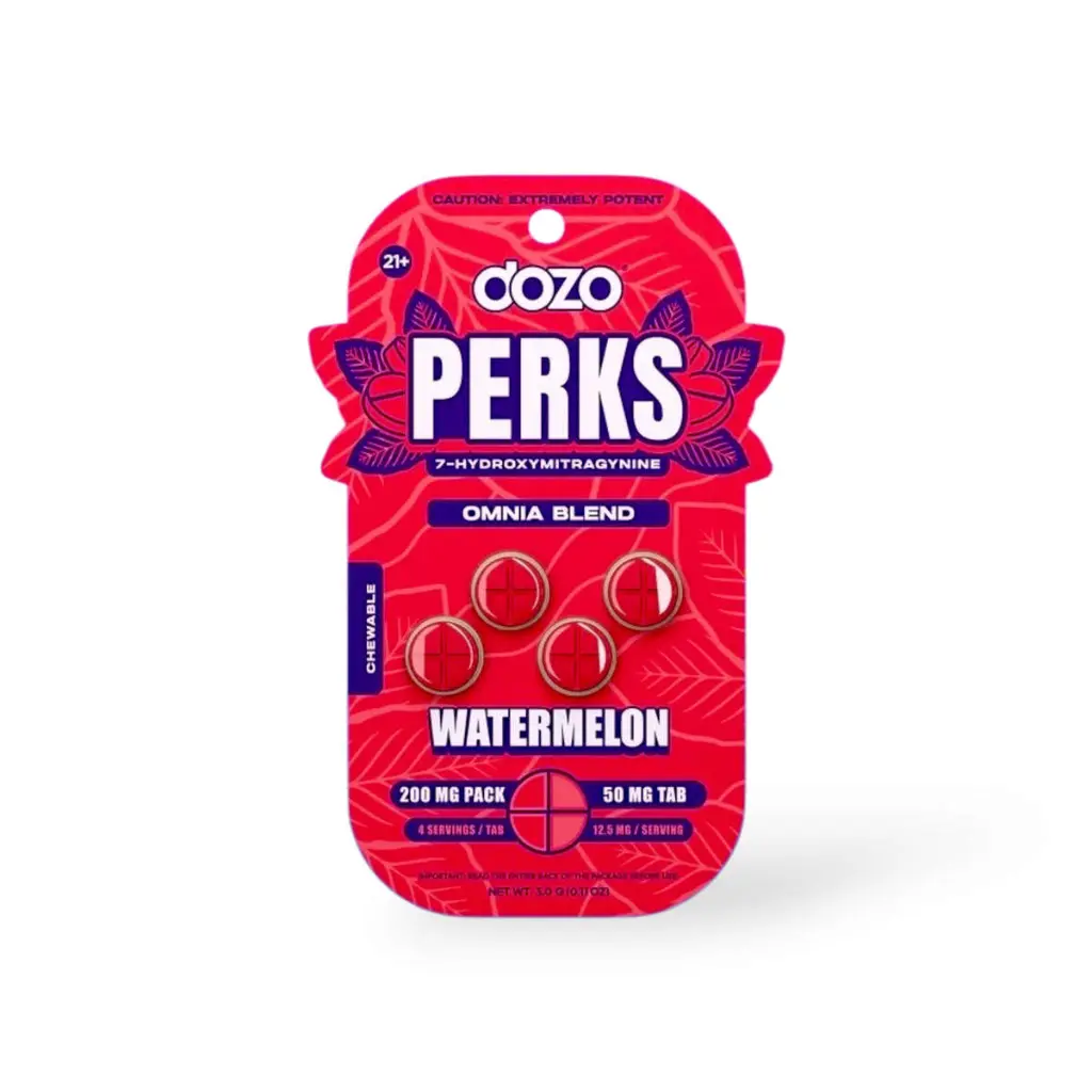 Dozo Perks Maximum Strength 7-OH Omnia Blend Watermelon 50mg-4ct.webp