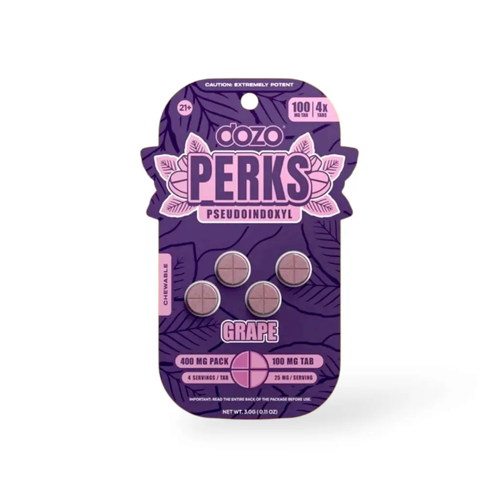 Dozo Perks Extremely Potent Pseudoindoxyl Chewable Tablet Grape 100mg.webp