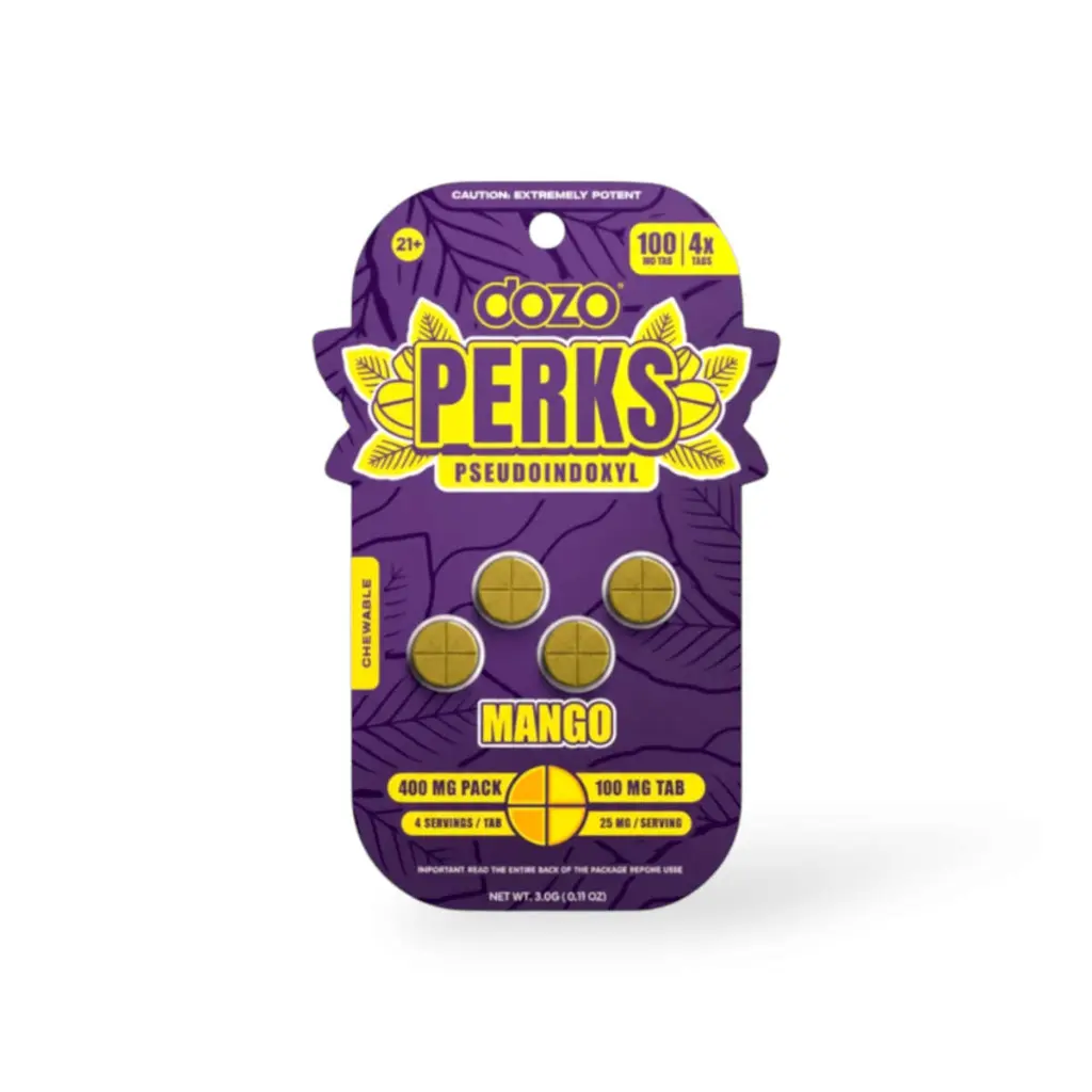 Dozo Perks Extremely Potent Pseudoindoxyl Chewable Tablet Mango 100mg.webp