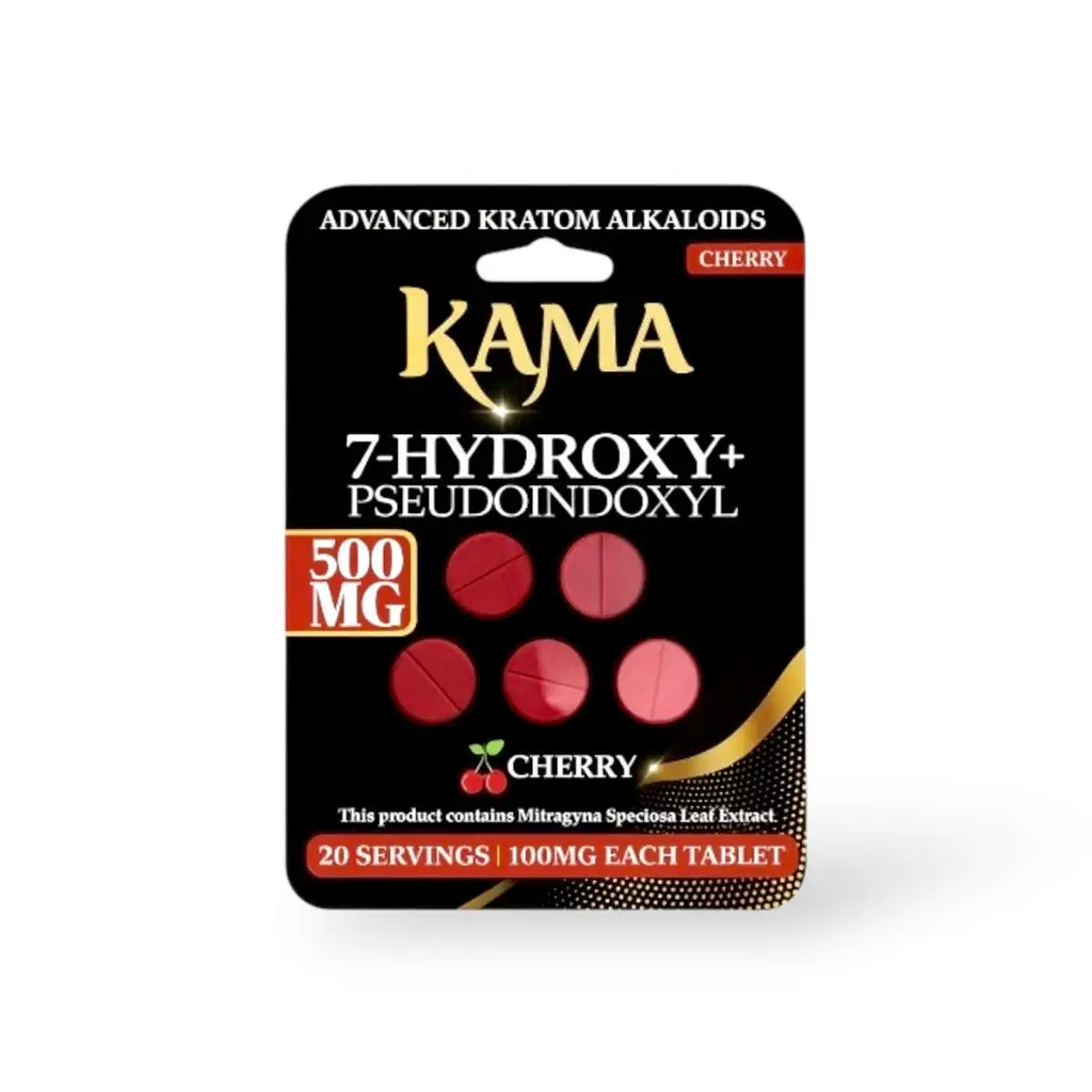 Kama 7 Hydroxy + Pseudoindoxyl Chewable Tablets Black Cherry 100mg- 5ct.webp