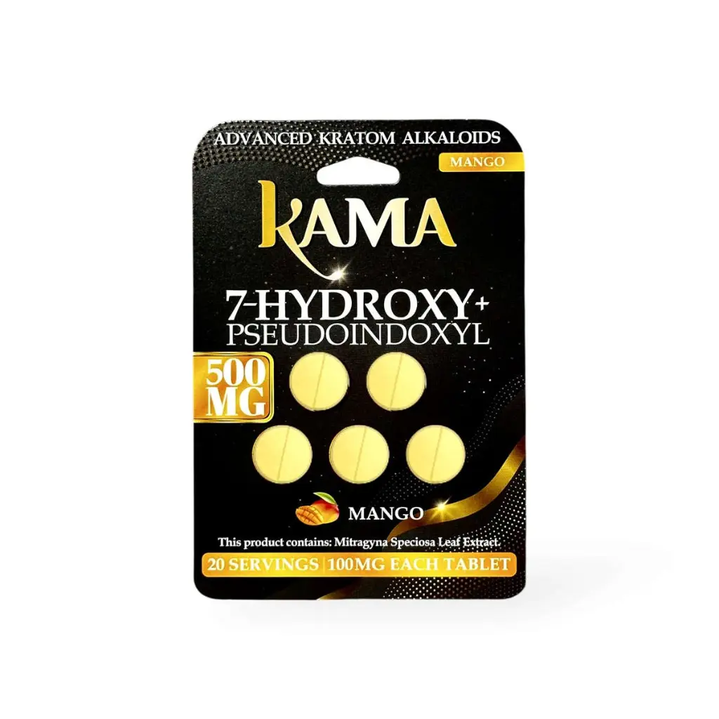 Kama 7 Hydroxy + Pseudoindoxyl Chewable Tablets Black Mango 100mg- 5ct.webp