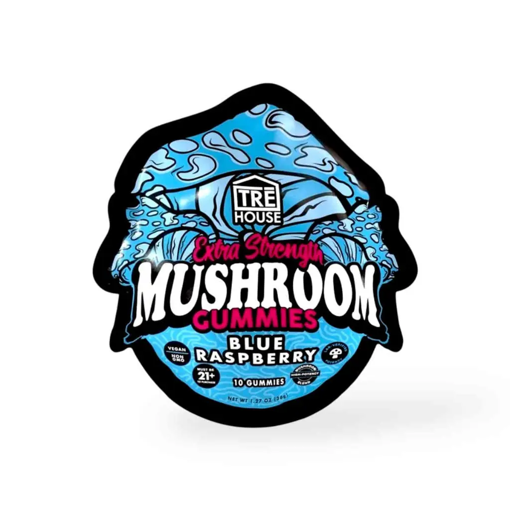 Tre House Extra Strength Mushroom Gummies Blue Raspberry- 10ct.webp