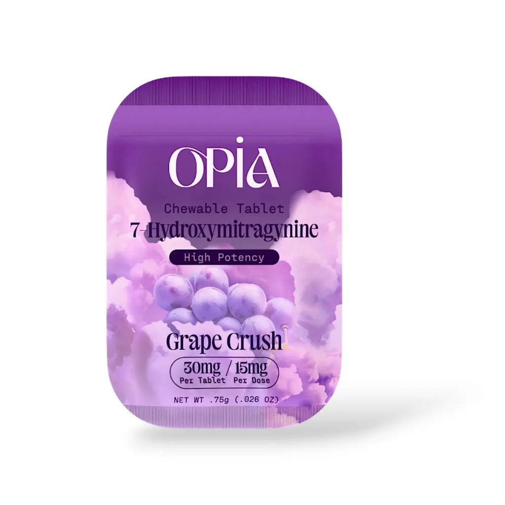 Opia 7-Hydroxy High Potency Chewable Tablets Grape Crush 30mg- 1ct.webp