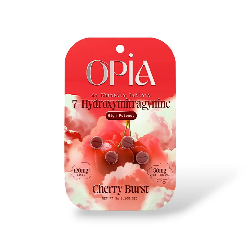 Opia 7-Hydroxy High Potency Chewable Tablets Cherry Burst 30mg- 4ct.webp