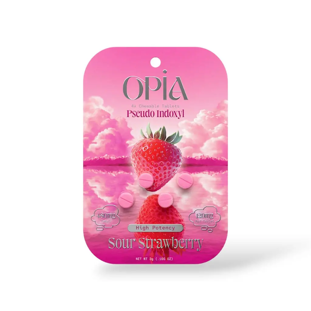 Opia Pseudo Indoxyl Sour Strawberry 120mg Per Tablet- 4ct.webp