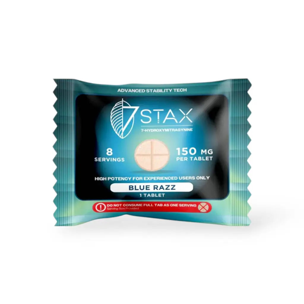 7 Stax 7-Hydroxymitragynine Blue Razz Chewable 150mg Tablet- 1ct.webp