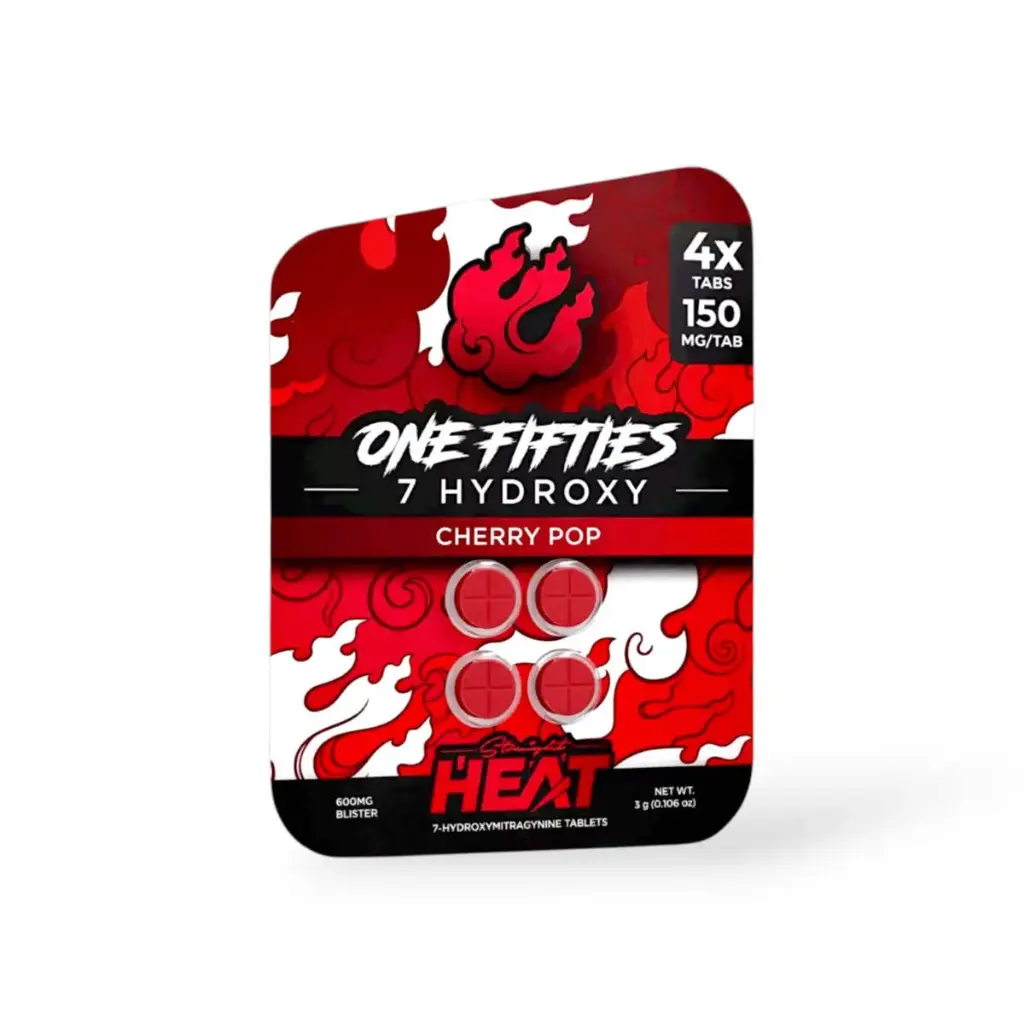 Straight Heat One Fifties 7-Hydroxy Chewable Tablets Cherry Pop 150mg-4ct.webp
