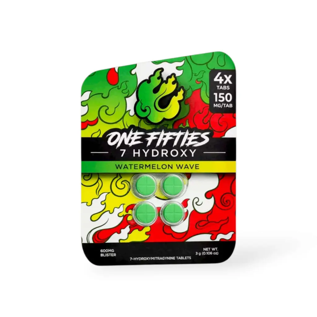 Straight Heat One Fifties 7-Hydroxy Chewable Tablets Watermelon Wave 150mg- 4ct.webp