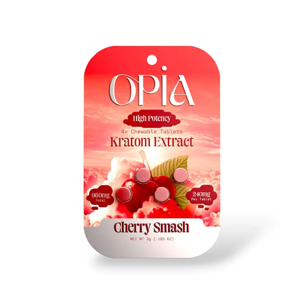 Opia Kratom Extract Cherry Smash Tablet 240mg-4ct.webp