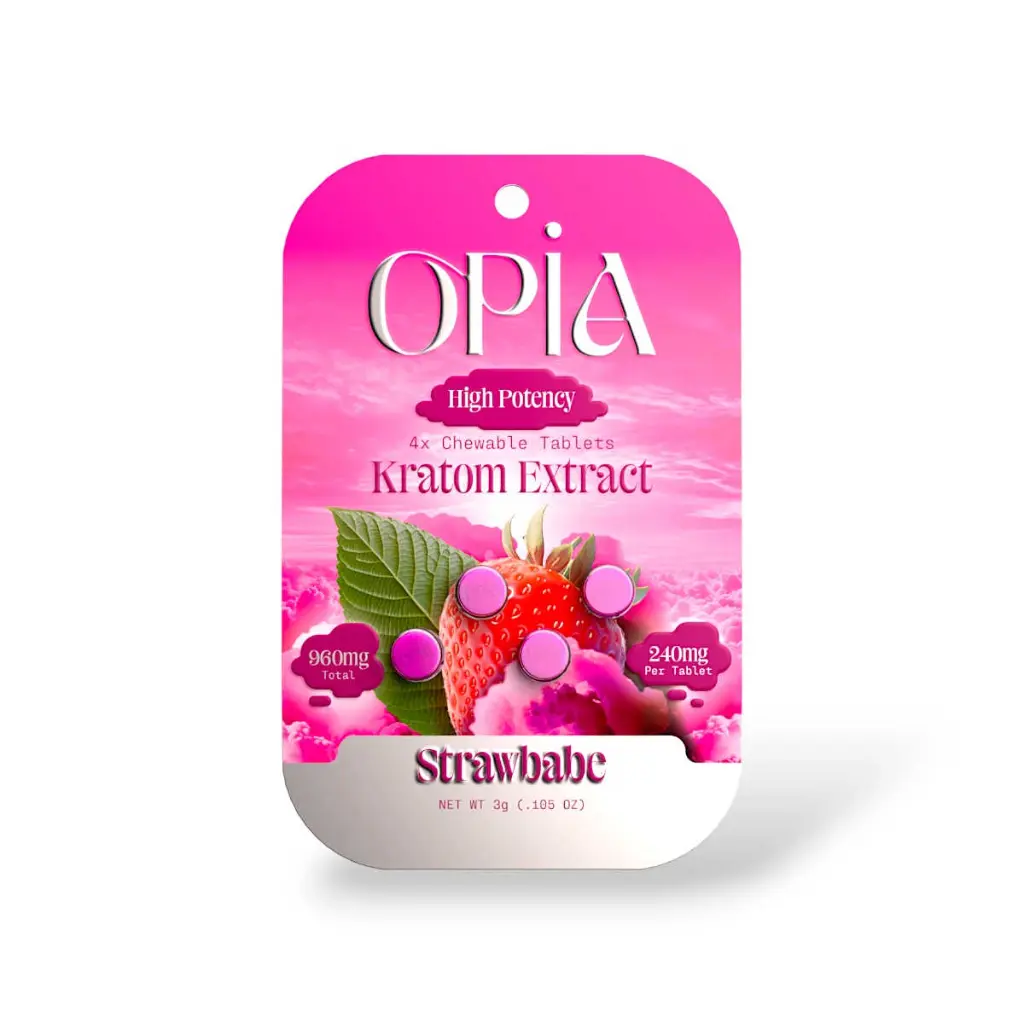 Opia Kratom Extract Strawbabe Tablet 240mg-4ct.webp