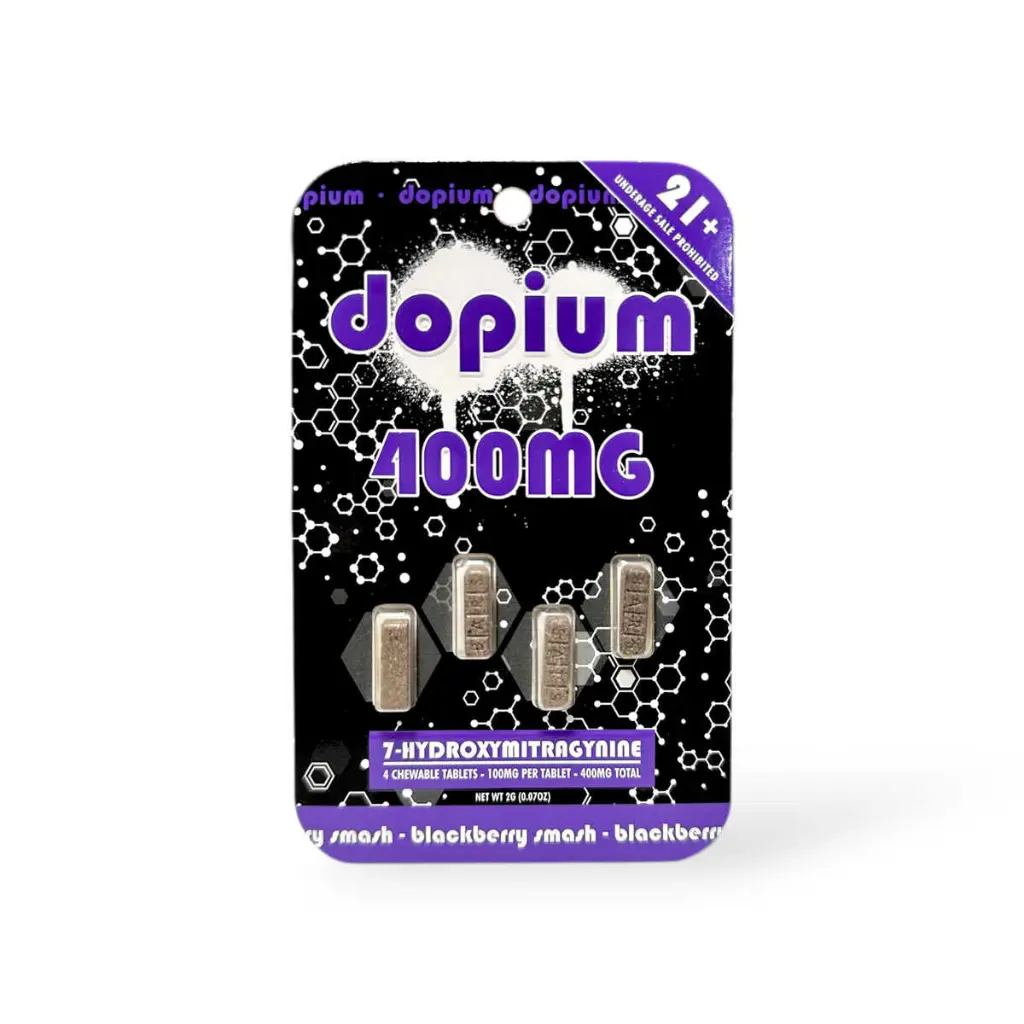Dopium 7-Hydroxymitragynine Chewable Tablet 100mg Blackberry Smash- 4ct.webp