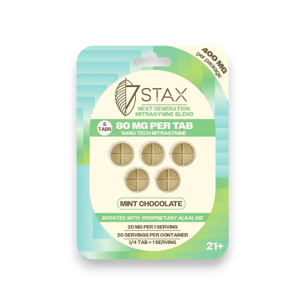 7 Stax Next Generation Mitragynine Blend Tablets Mint Chocolate 80mg- 5 Tablets.webp