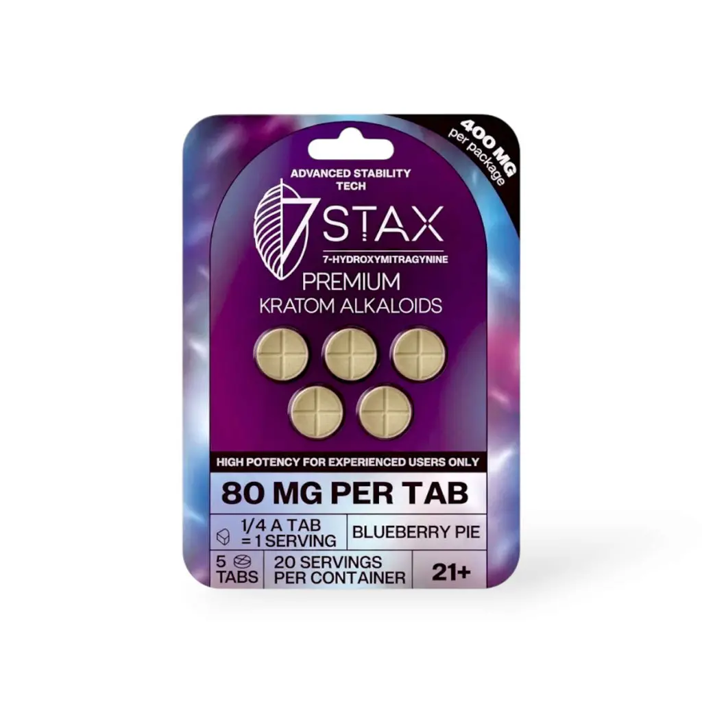 7 Stax 7 Hydroxymitragynine Tablets Blueberry Pie 80mg- 5ct.webp