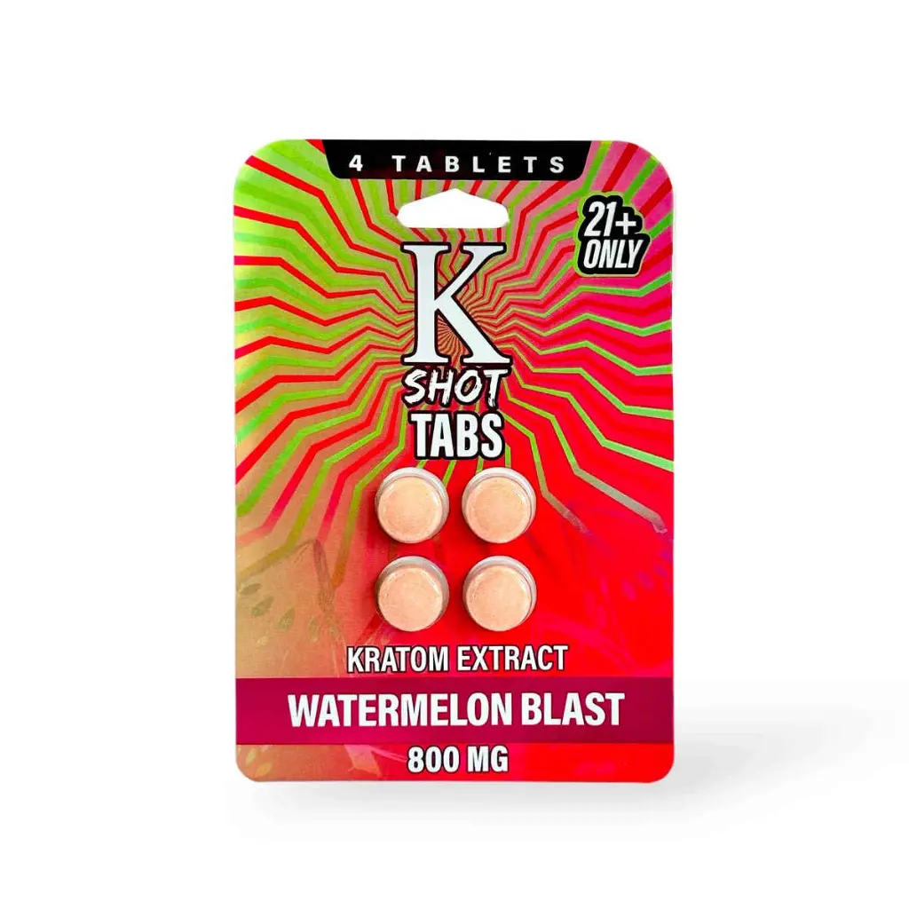 K Shot Tabs Kratom Extract Tablets Watermelon Blast 200mg- 4ct.webp