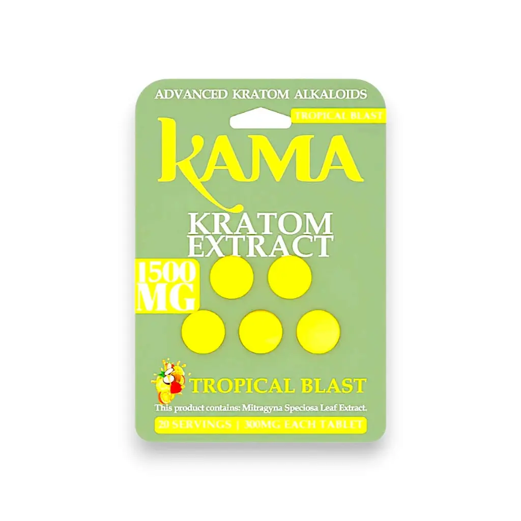 Kama Kratom Extract Chewable Tablets Tropical Blast 300mg- 5ct.webp