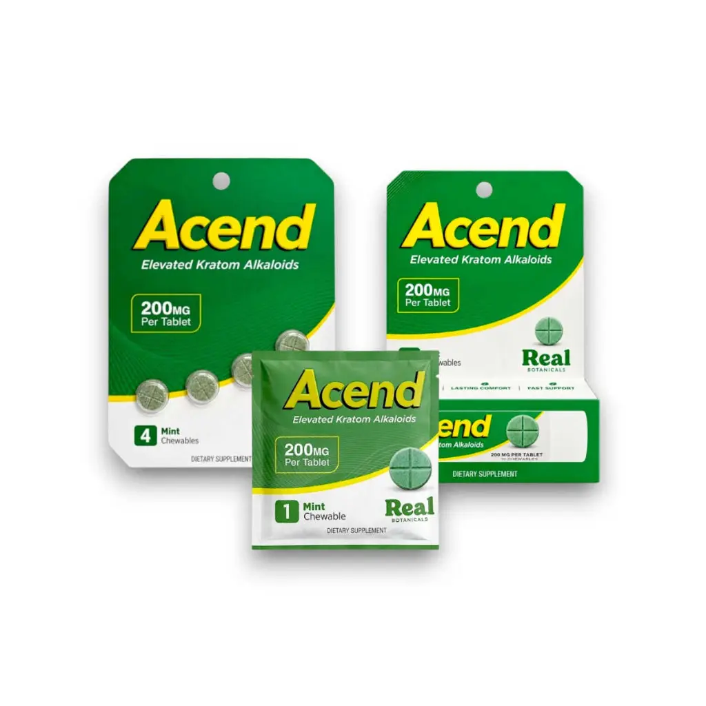 Acend Kratom Alkaloid Chewable Tablet Mint 200mg- All.webp