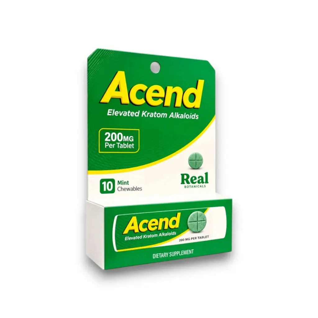 Acend Kratom Alkaloid Chewable Tablet Mint 200mg- 10ct.webp