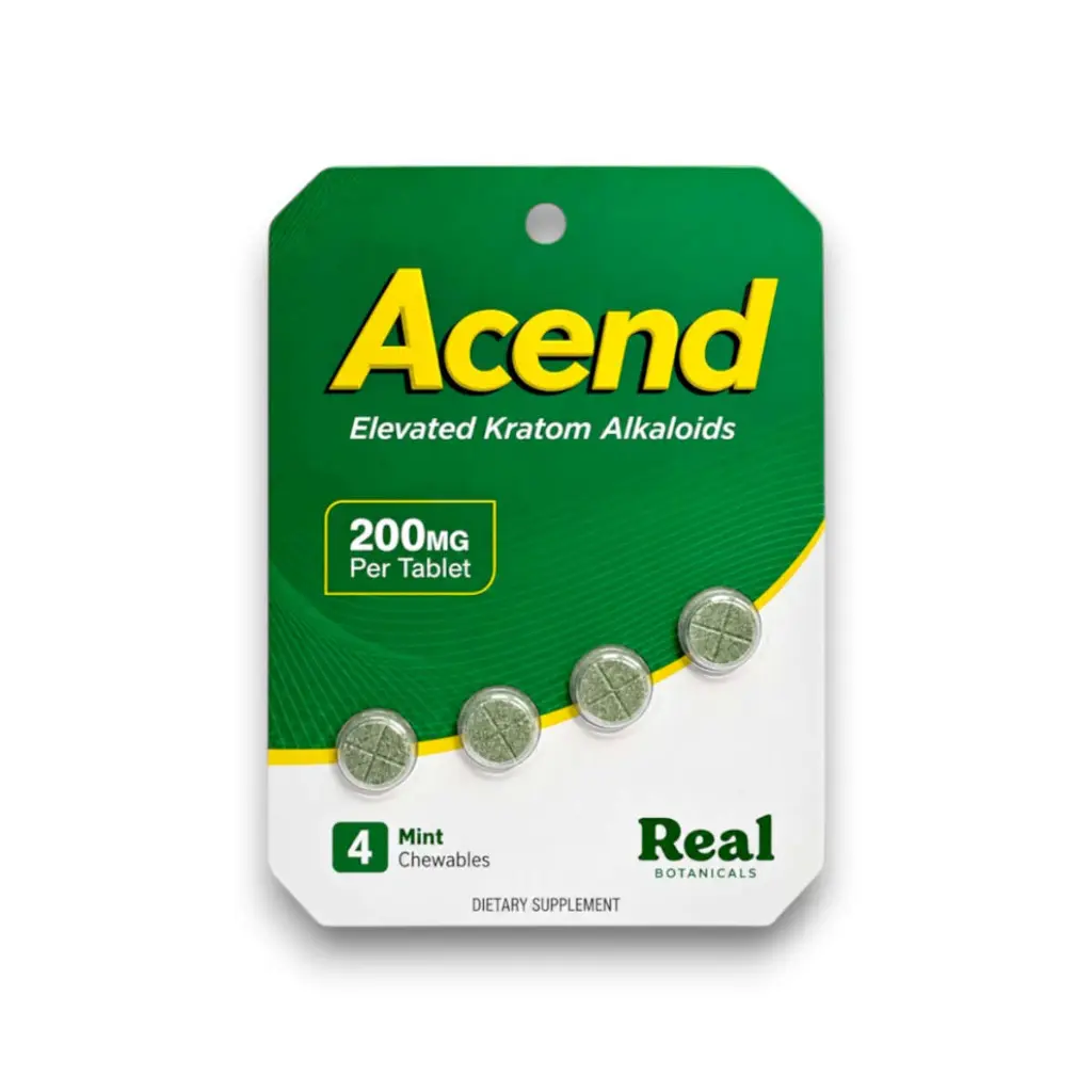 Acend Kratom Alkaloid Chewable Tablet Mint 200mg- 4ct.webp