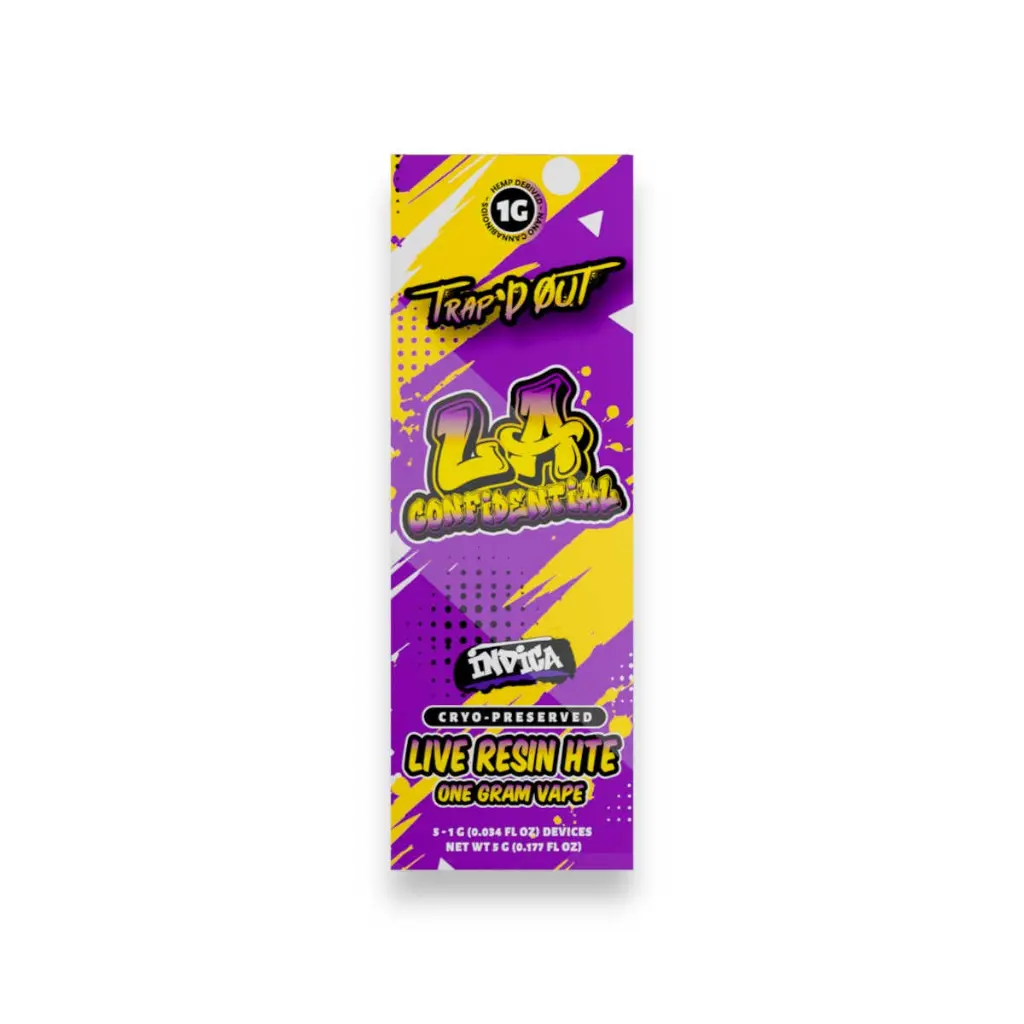 Trap'd Out Indica Cryo-Preserved Live Resin HTE LA Confidential 1g.webp