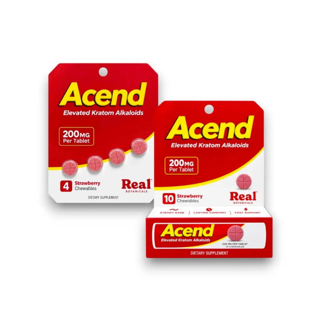Acend Kratom Alkaloid Chewable Tablet Strawberry 200mg- Both.webp