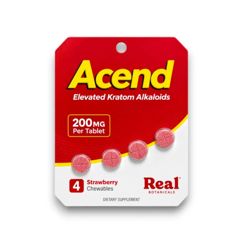 Acend Kratom Alkaloid Chewable Tablet Strawberry 200mg- 4ct.webp