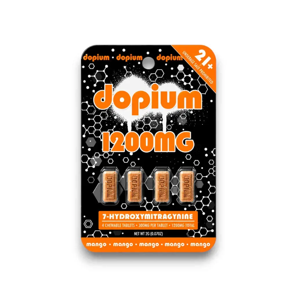 Dopium 7-Hydroxymitragynine Chewable Tablet Mango 300mg- 4ct.webp