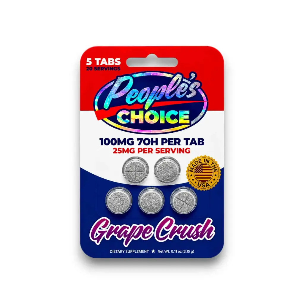 People's Choice 7- Hydroxymitragynine Chewable Tablets Grape Crush 100mg- 5ct.webp