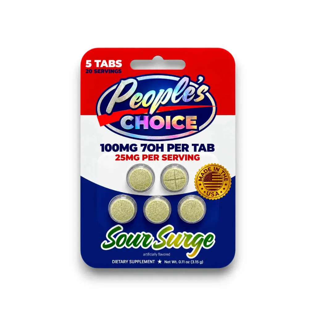 People's Choice 7- Hydroxymitragynine Chewable Tablets Sour Surge 100mg- 5ct.webp