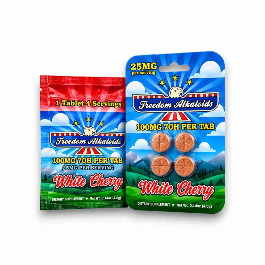 Freedom Alkaloids 7OH Chewable Tablets White Cherry 100mg- Both.webp