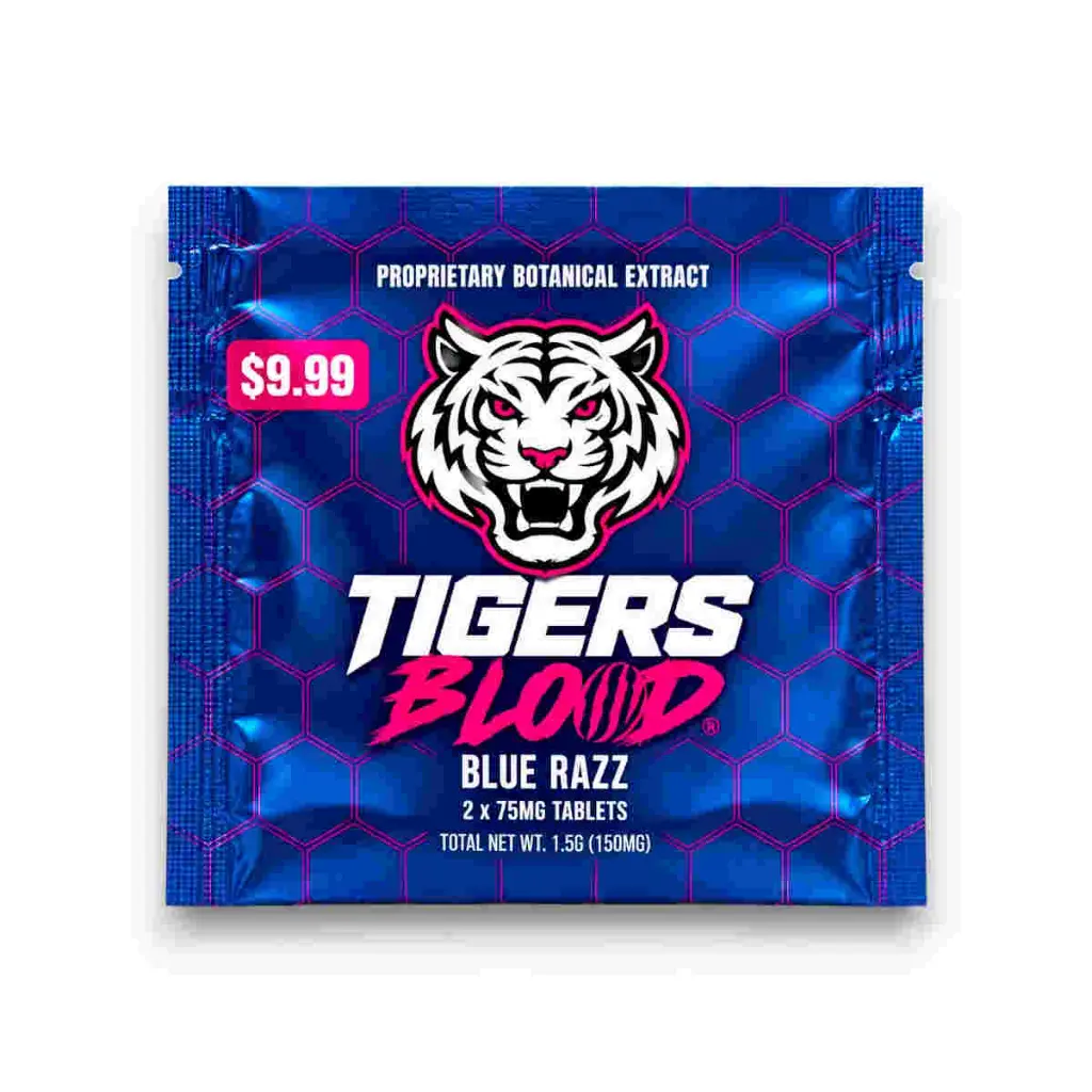 Tigers Blood Cat's Claw Chewable Tablets Blue Razz 75mg- 2ct.webp