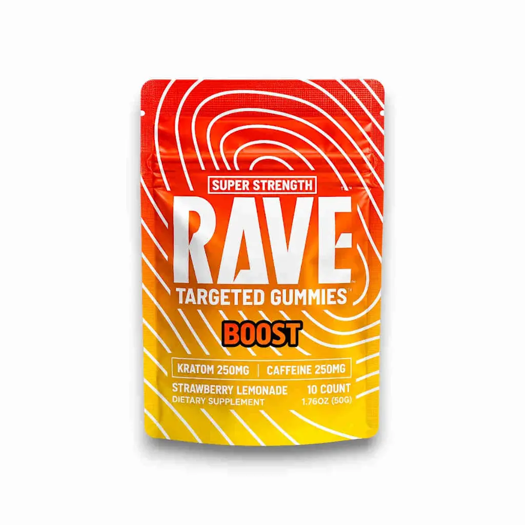 Rave Kratom Extract Gummies Boost Strawberry Lemonade- 10ct.webp