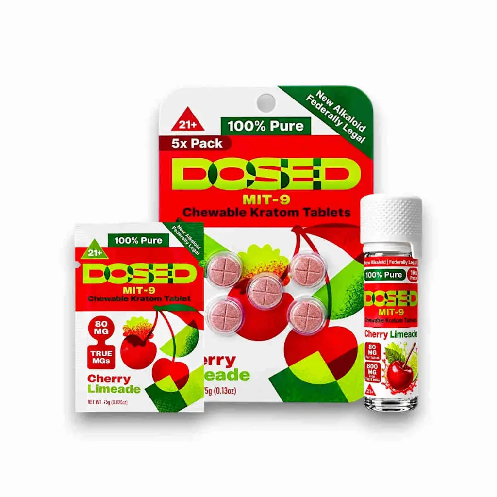 Dosed MIT- 9 Kratom Chewable Tablet Cherry Limeade 80mg- All.webp