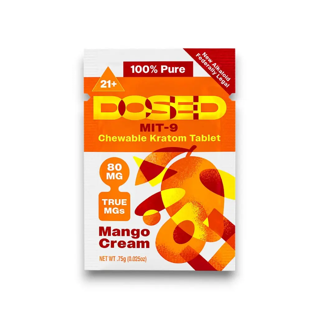 Dosed MIT- 9 Kratom Chewable Tablet Mango Cream 80mg- 1ct.webp
