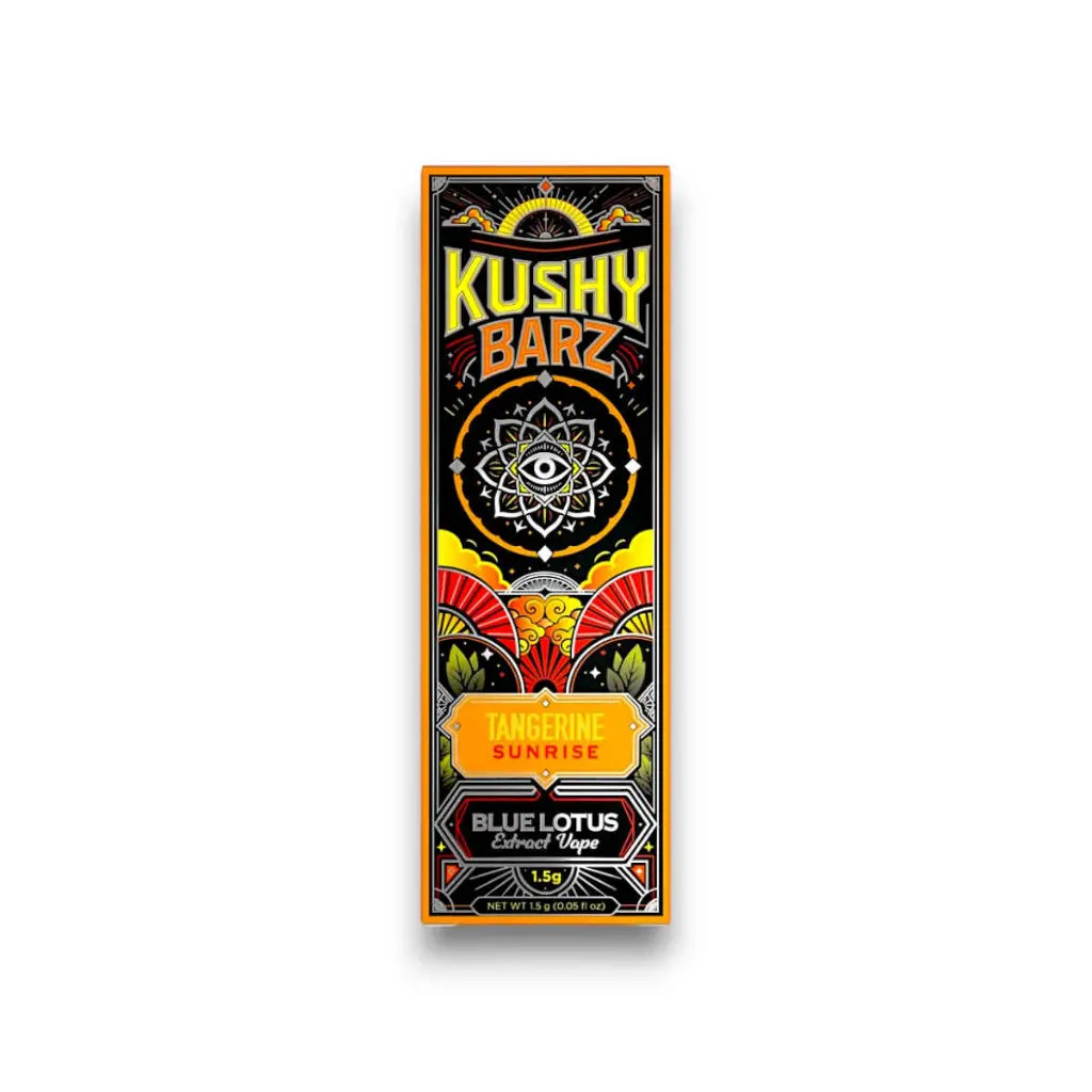 Kushy Barz Blue Lotus Disposable Vape Tangerine Sunrise 1.5g.webp