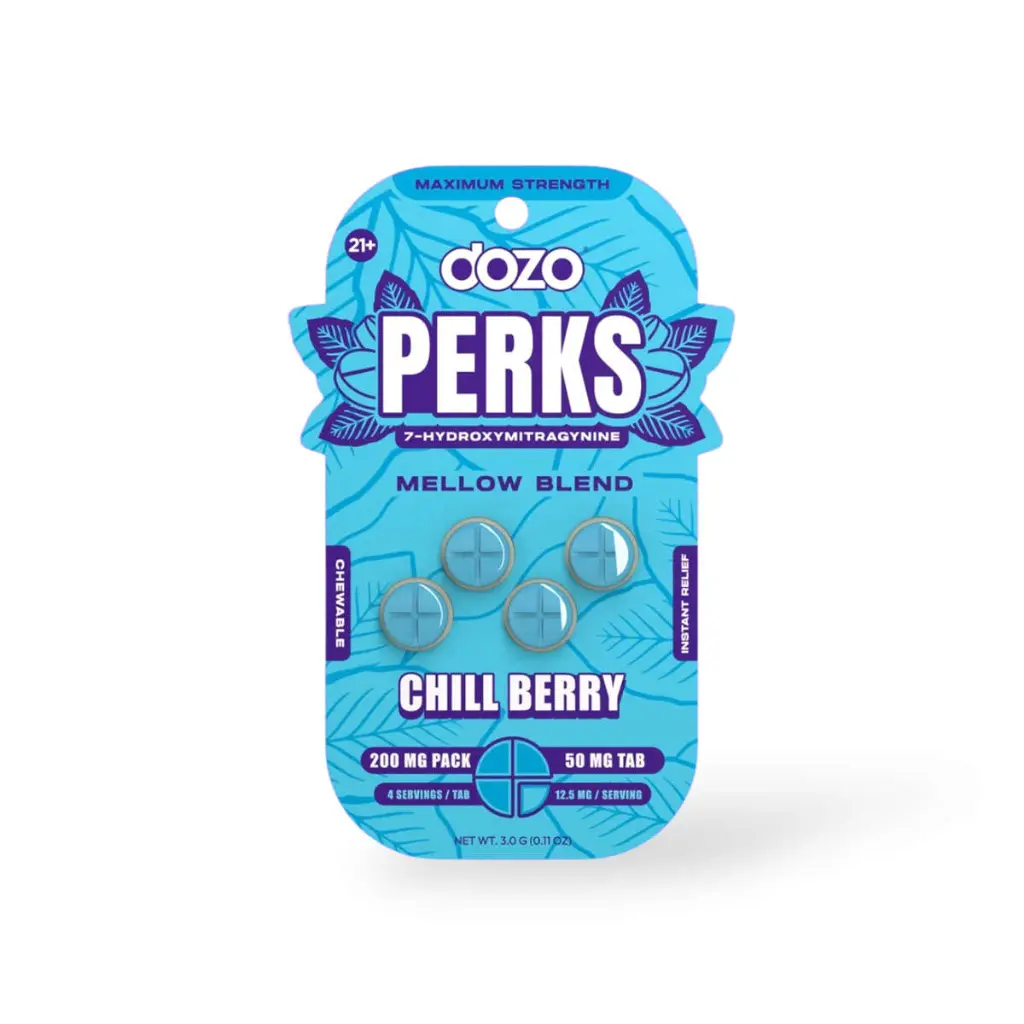 Dozo Perks Maximum Strength 7-OH Mellow Blend Chill Berry 50mg.webp