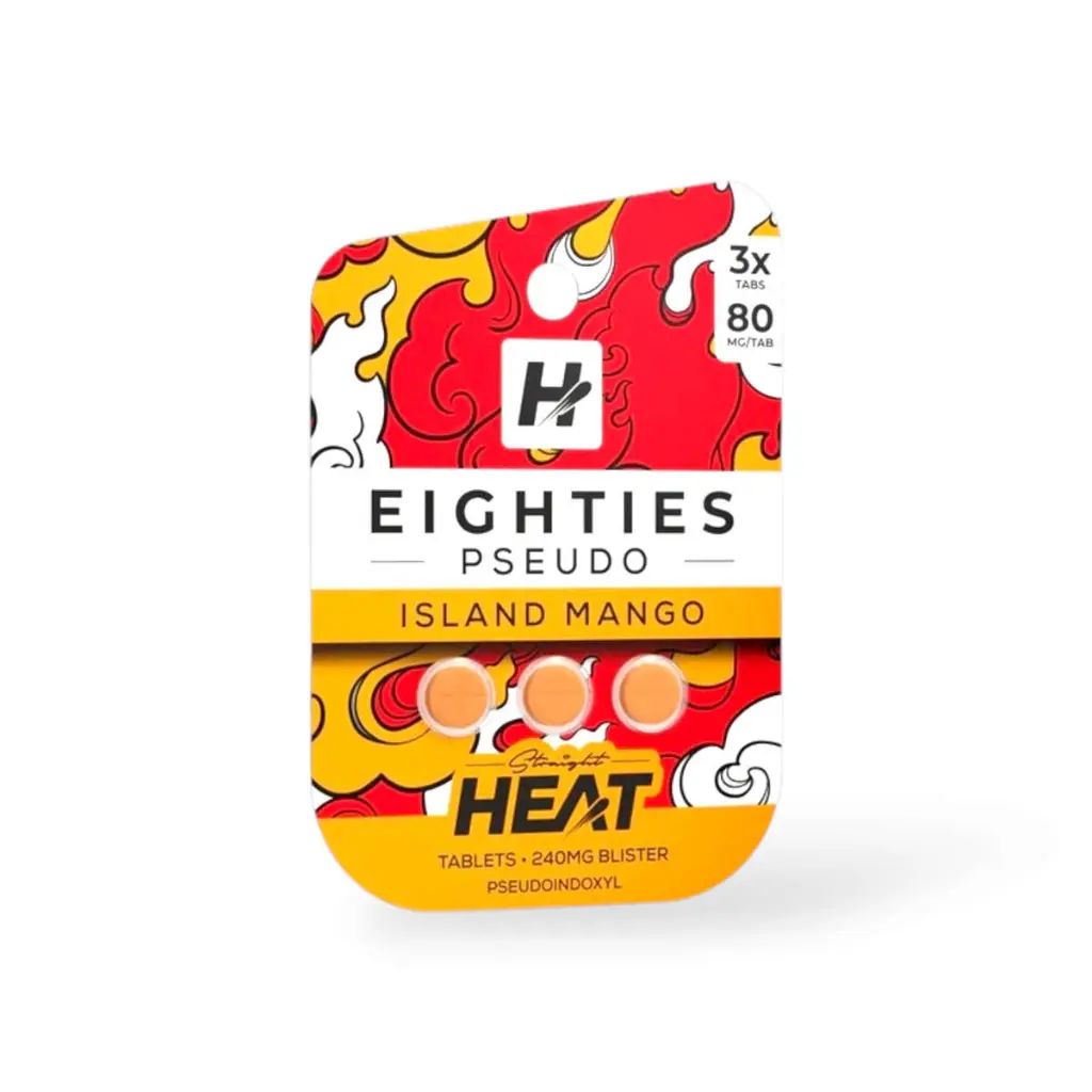 Straight Heat Eighties Pseudo Chewable Tablets Island Mango 80mg-3ct.webp