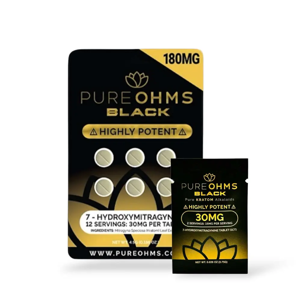 Pure Ohms Black 7-Hydroxymitragynine Tablet 30mg-Both.webp