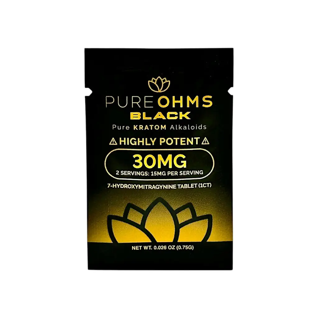 Pure Ohms Black 7-Hydroxymitragynine Tablet 30mg 1ct.webp