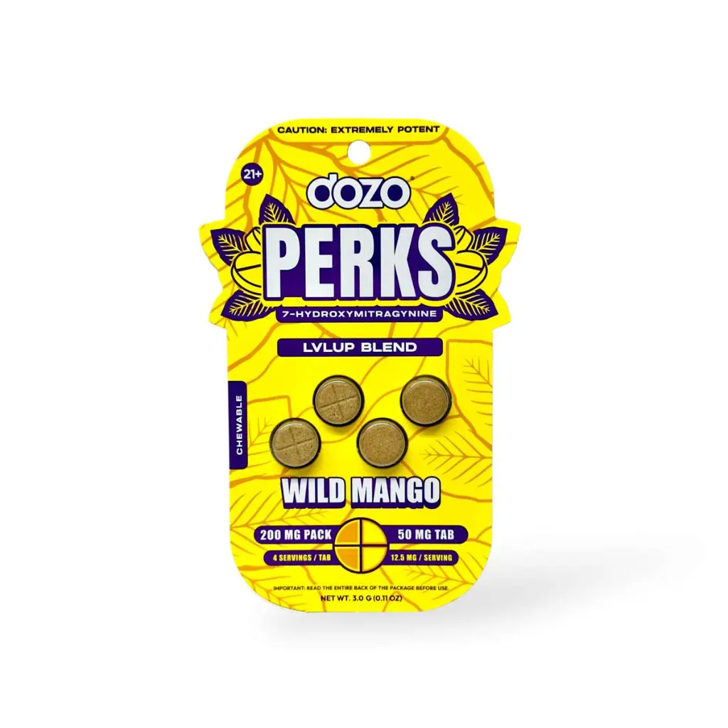 Dozo Perks Maximum Strength 7-OH LVLUP Wild Mango 50mg.webp