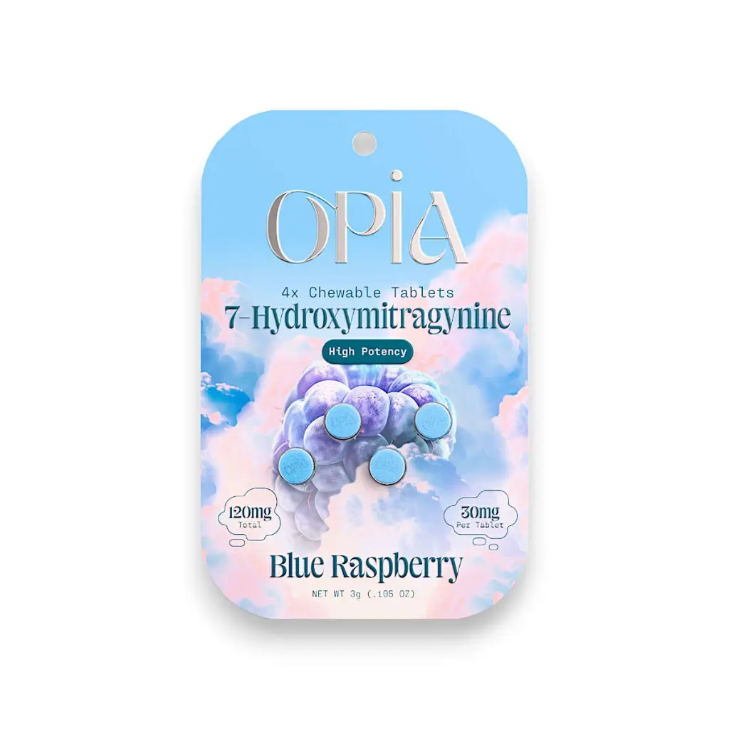 Opia 7 Hydroxymitragynine Chewable Tablets Blue Raspberry 30mg.webp