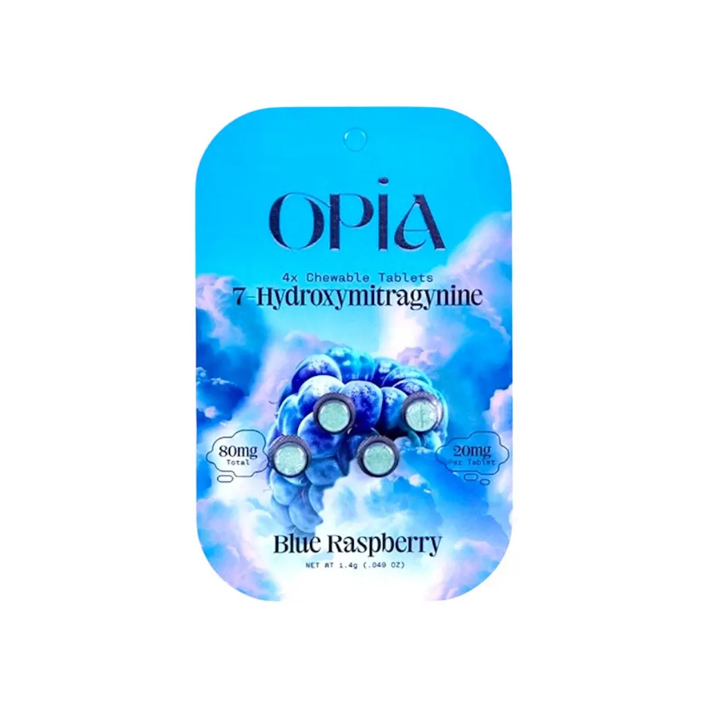 Opia 7 Hydroxymitragynine Chewable Tablets Blue Raspberry 80mg.webp