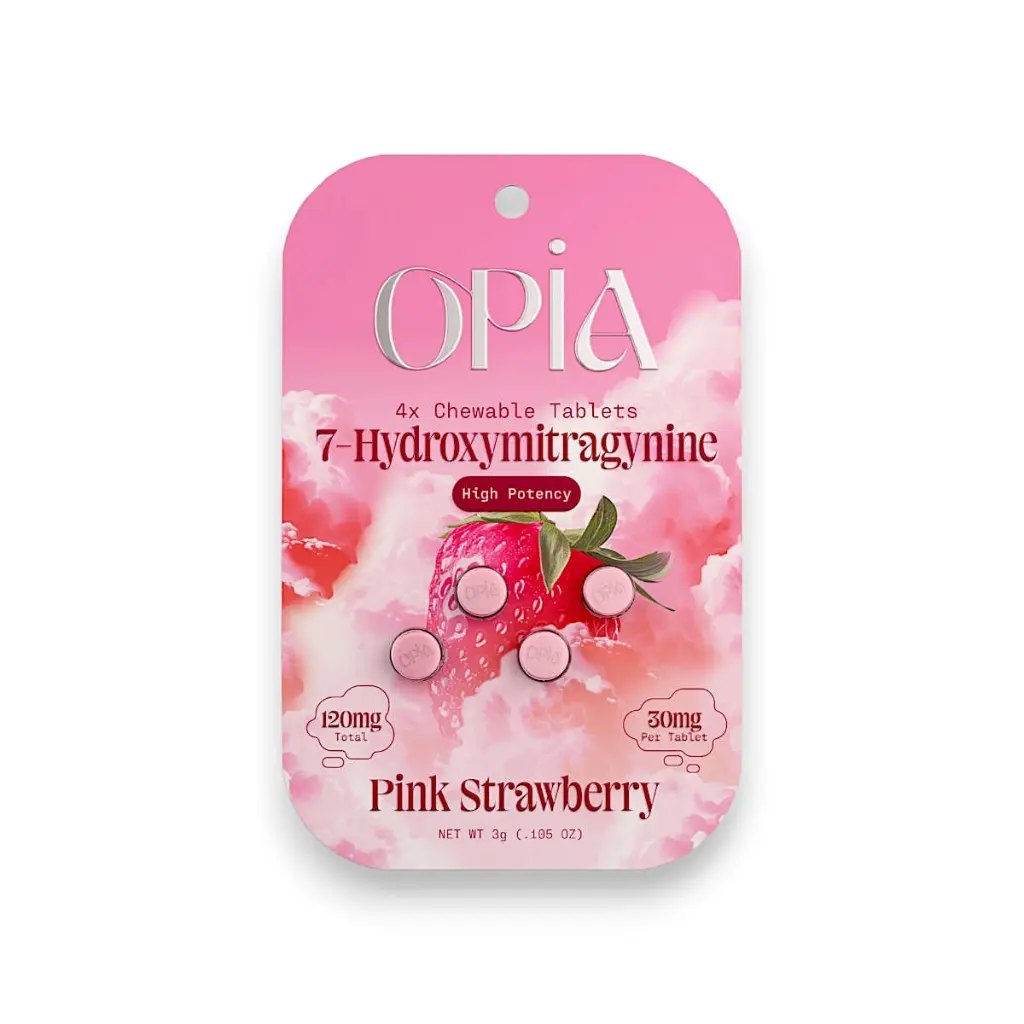Opia 7 Hydroxymitragynine Chewable Tablets Pink Strawberry 30mg.webp