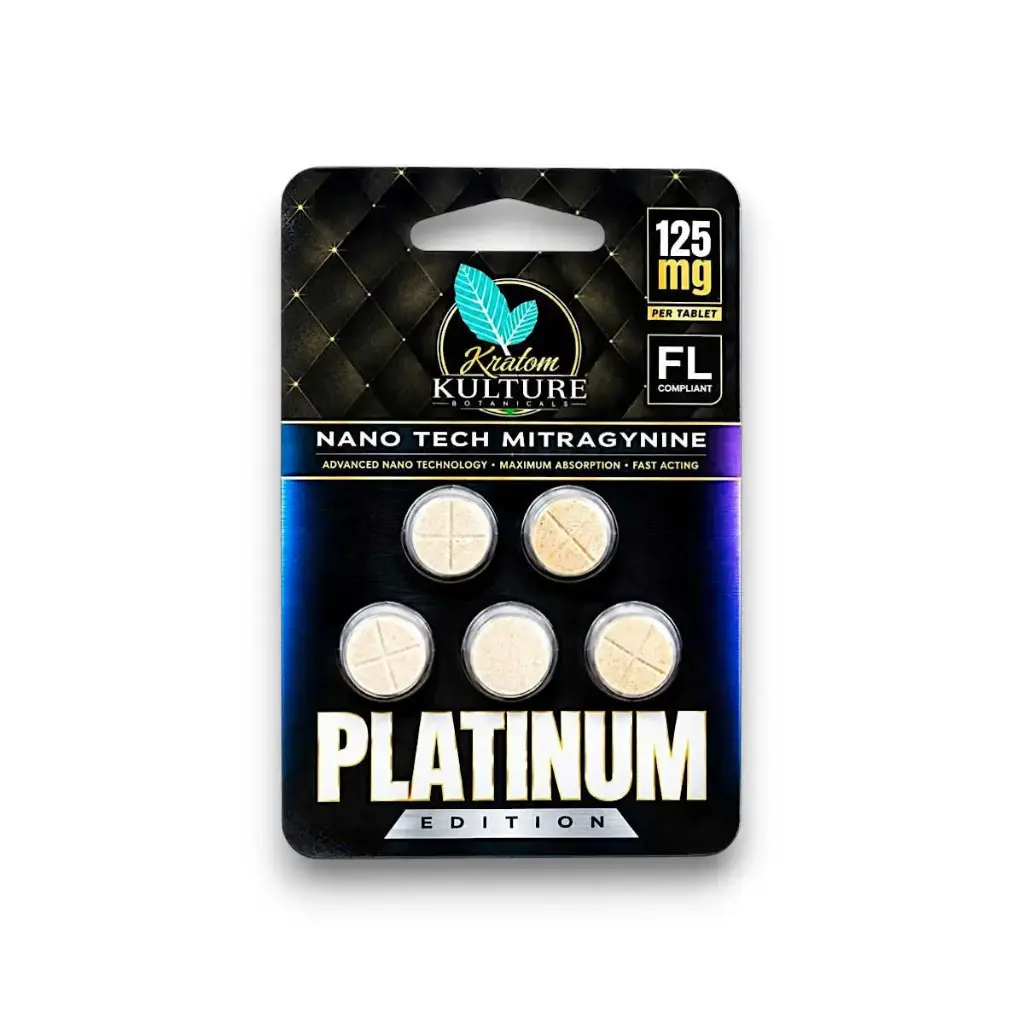 Kratom Kulture Platinum Edition Chewable Tablet 125mg Display Box