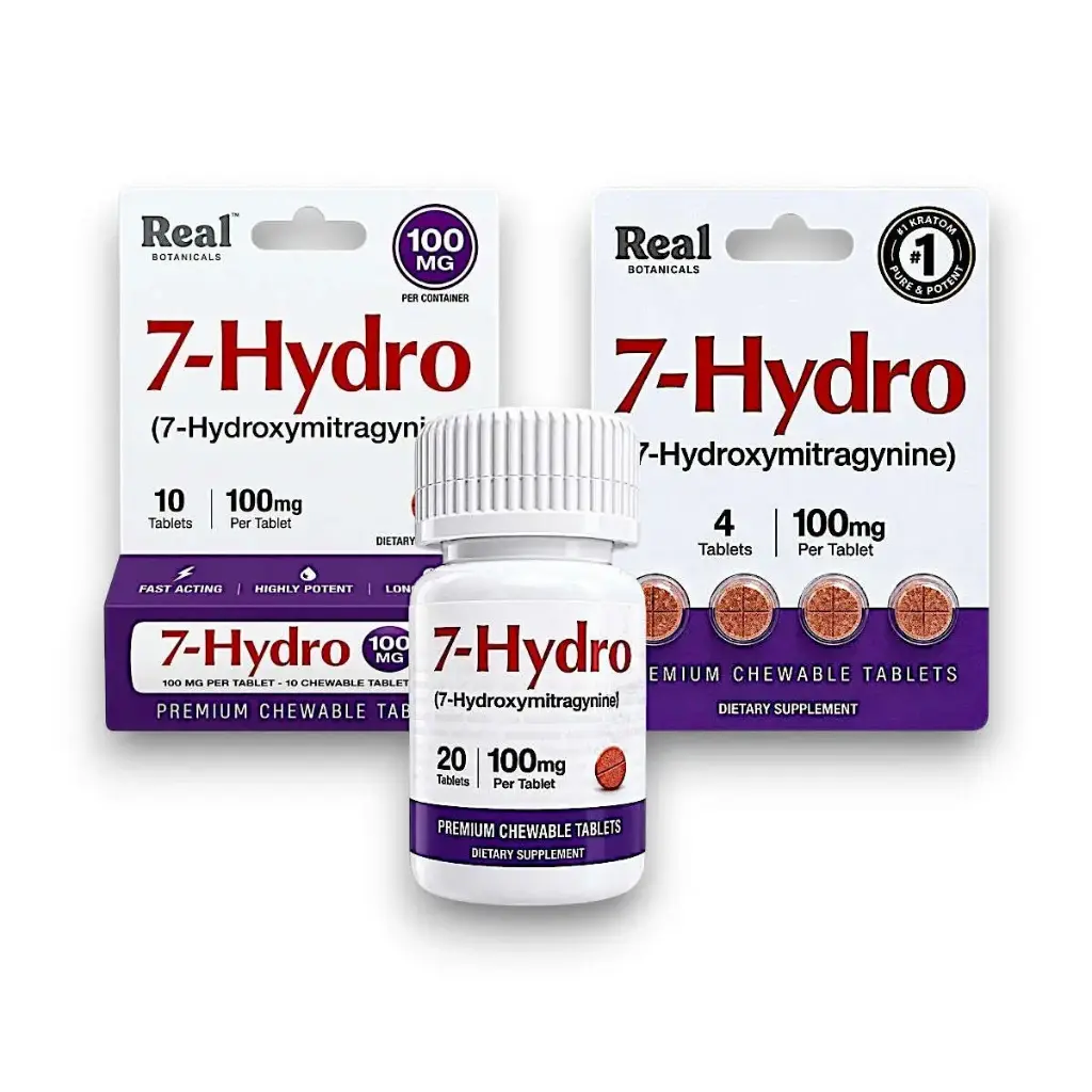 Real Botanicals 7- Hydro 7-OH Chewable Tablet 100mg Display Box