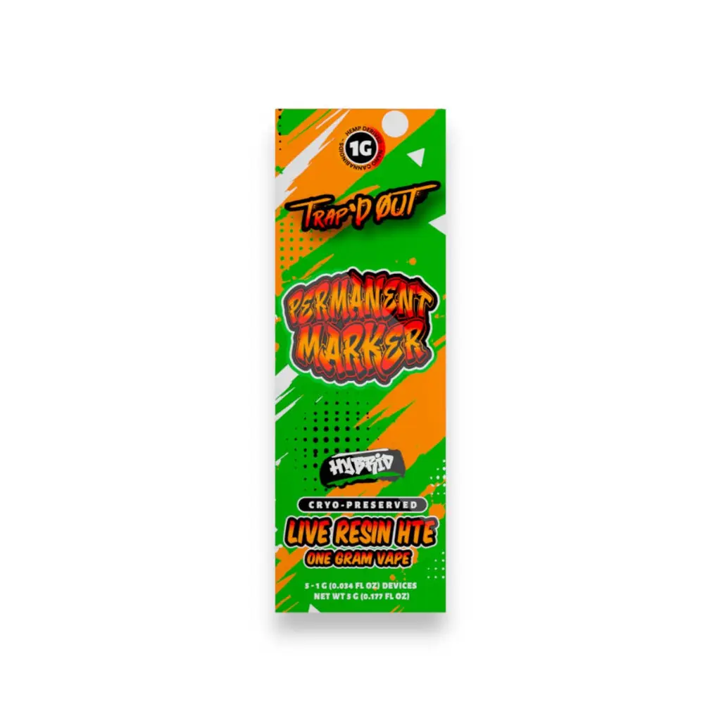 Trap'd Out Hybrid Cryo-Preserved Live Resin HTE Permanent Marker 1g Display Box of 5 